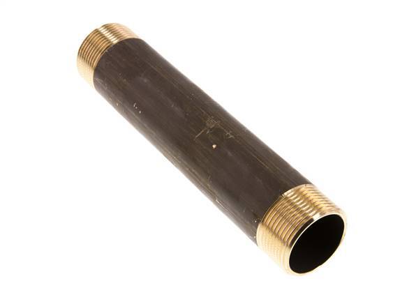 G 1 1/4'' Brass Double Pipe Nipple 16 Bar DIN 2982 - 200mm