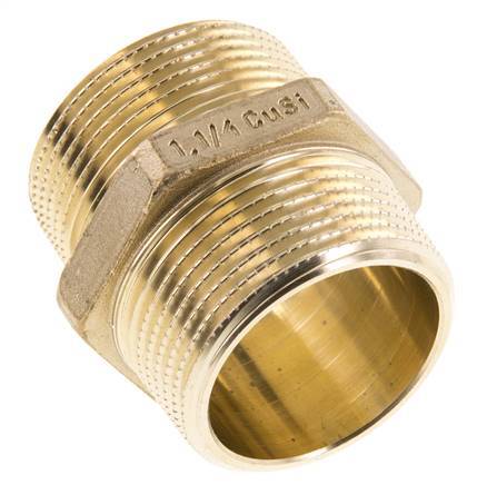 R 1 1/4'' Brass Double Nipple 16 Bar