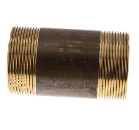 G 2'' Brass Double Pipe Nipple 16 Bar DIN 2982 - 100mm