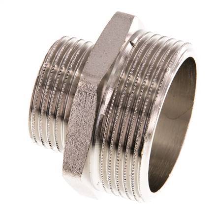 G 1 1/2'' x G 1'' Nickel plated Brass Double Nipple 16 Bar