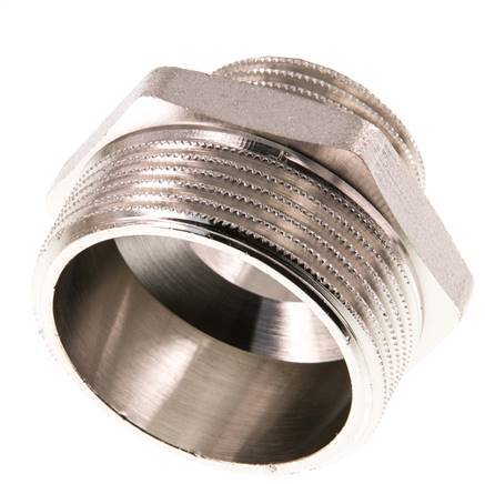 G 1 1/2'' x G 1'' Nickel plated Brass Double Nipple 16 Bar