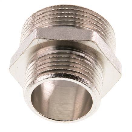 G 1 1/4'' x G 1'' Nickel plated Brass Double Nipple 16 Bar