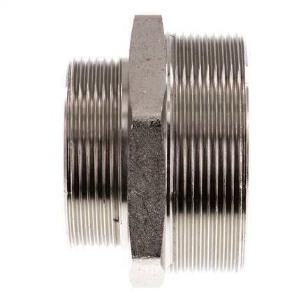 G 2 1/2'' x G 2'' Nickel plated Brass Double Nipple 16 Bar