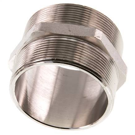 G 2 1/2'' Nickel plated Brass Double Nipple 16 Bar