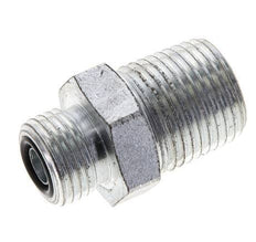 UN 11/16''-16 x 1/2'' NPT Zinc plated Steel Double Nipple ORFS 630 Bar - Hydraulic