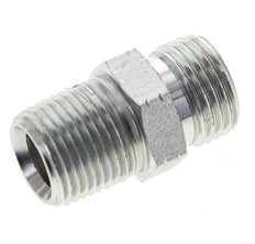 UN 11/16''-16 x 3/8'' NPT Zinc plated Steel Double Nipple ORFS 630 Bar - Hydraulic