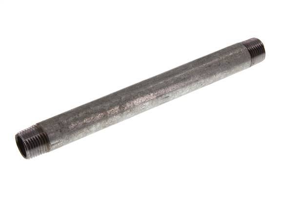 R 1/2'' Zinc plated Steel Double Pipe Nipple 50 Bar DIN 2982 - 200mm [5 Pieces]