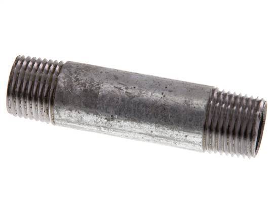 R 1/2'' Zinc plated Steel Double Pipe Nipple 50 Bar DIN 2982 - 80mm [10 Pieces]