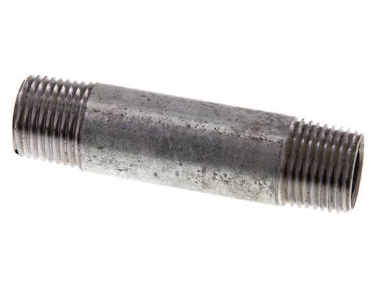 R 1/2'' Zinc plated Steel Double Pipe Nipple 50 Bar DIN 2982 - 80mm [10 Pieces]