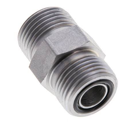 UN 13/16''-16 Zinc plated Steel Double Nipple ORFS 630 Bar - Hydraulic