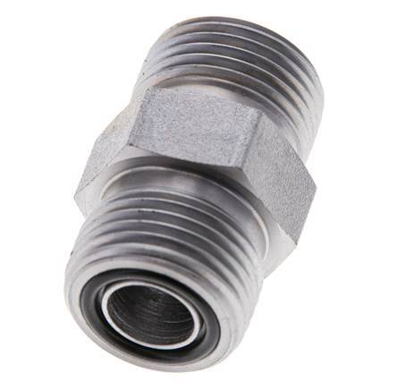 UN 13/16''-16 Zinc plated Steel Double Nipple ORFS 630 Bar - Hydraulic
