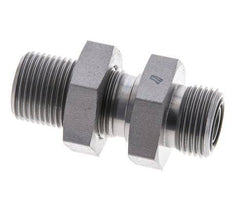 UN 13/16''-16 Male Zinc plated Steel Bulkhead Fitting ORFS 630 Bar - Hydraulic