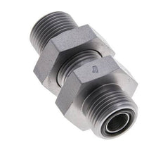 UN 13/16''-16 Male Zinc plated Steel Bulkhead Fitting ORFS 630 Bar - Hydraulic