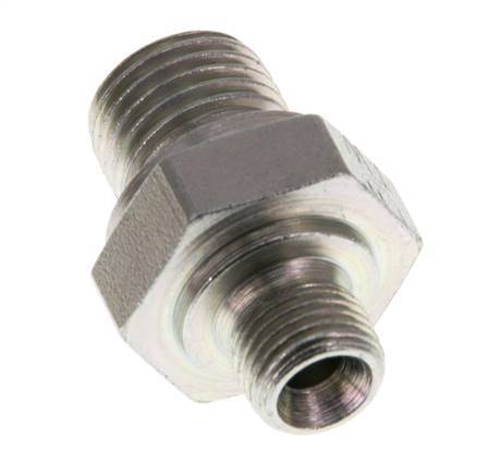 G 1/4'' x G 1/8'' Zinc plated Steel Double Nipple 400 Bar - Hydraulic [5 Pieces]