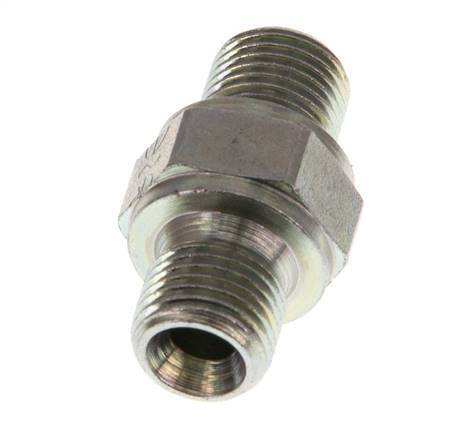 G 1/8'' Zinc plated Steel Double Nipple 400 Bar - Hydraulic [5 Pieces]