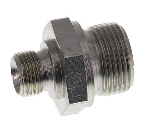 G 3/4'' x G 3/8'' Zinc plated Steel Double Nipple 400 Bar - Hydraulic
