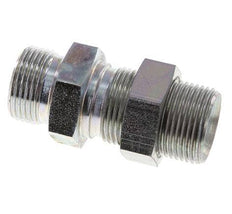 G 3/4'' Zinc plated Steel Bulkhead Double nipple 325 Bar - Hydraulic