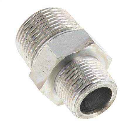 3/4'' NPT x 1'' NPT Zinc plated Steel Double Nipple 140 Bar - Hydraulic