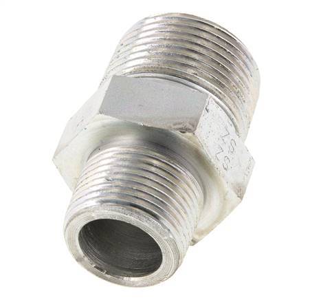 3/4'' NPT x 1'' NPT Zinc plated Steel Double Nipple 140 Bar - Hydraulic