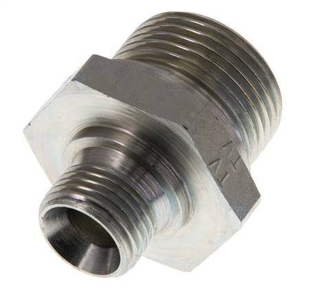 G 1'' x G 1/2'' Zinc plated Steel Double Nipple 345 Bar - Hydraulic