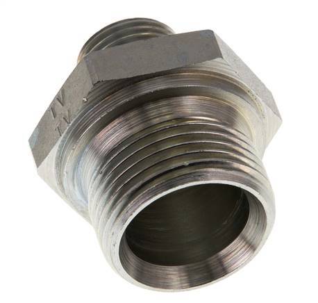 G 1'' x G 1/2'' Zinc plated Steel Double Nipple 345 Bar - Hydraulic