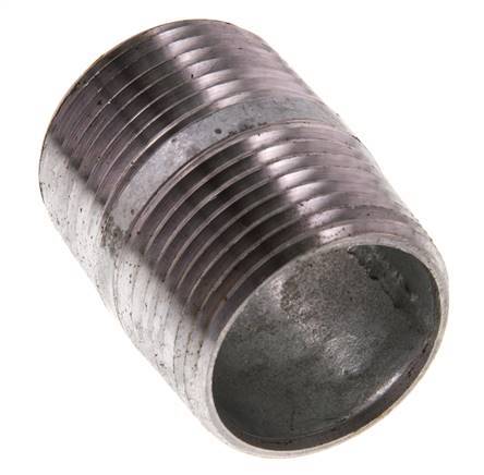 R 1'' Zinc plated Steel Double Pipe Nipple 50 Bar DIN 2982 - 40mm [5 Pieces]
