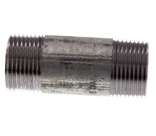 R 1'' Zinc plated Steel Double Pipe Nipple 50 Bar DIN 2982 - 80mm [5 Pieces]