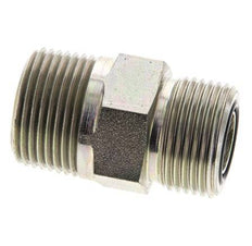 UNS 1''-14 x 3/4'' NPT Zinc plated Steel Double Nipple ORFS 400 Bar - Hydraulic