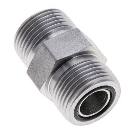 UNS 1''-14 Zinc plated Steel Double Nipple ORFS 400 Bar - Hydraulic