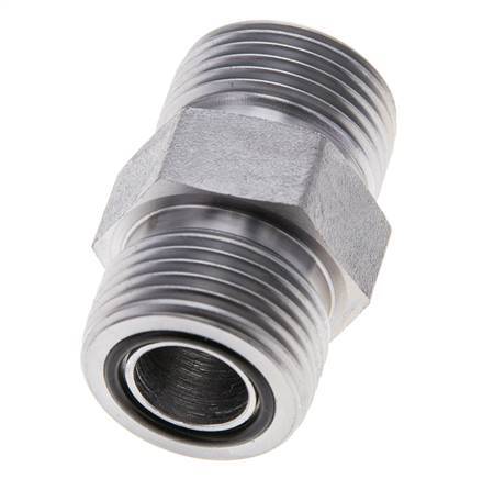 UNS 1''-14 Zinc plated Steel Double Nipple ORFS 400 Bar - Hydraulic