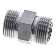 UN 1-3/16''-12 Zinc plated Steel Double Nipple ORFS 400 Bar - Hydraulic