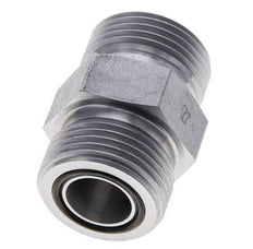 UN 1-3/16''-12 Zinc plated Steel Double Nipple ORFS 400 Bar - Hydraulic