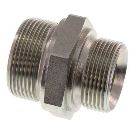 G 1 1/2'' x G 1 1/4'' Zinc plated Steel Double Nipple 315 Bar - Hydraulic