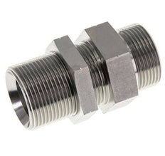 G 1 1/4'' Zinc plated Steel Bulkhead Double nipple 190 Bar - Hydraulic