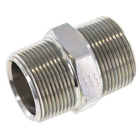 1 1/4'' NPT Zinc plated Steel Double Nipple 80 Bar - Hydraulic