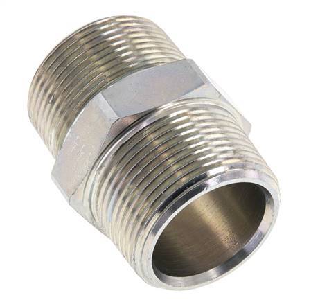 1 1/4'' NPT Zinc plated Steel Double Nipple 80 Bar - Hydraulic