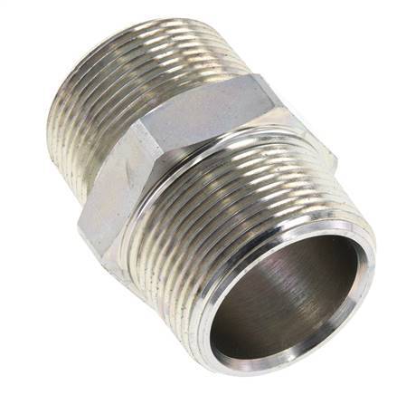1 1/4'' NPT Zinc plated Steel Double Nipple 80 Bar - Hydraulic