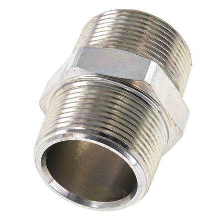 1 1/4'' NPT Zinc plated Steel Double Nipple 80 Bar - Hydraulic