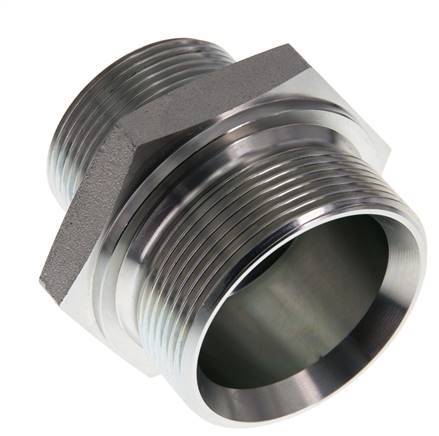 G 2'' x G 1 1/2'' Zinc plated Steel Double Nipple 160 Bar - Hydraulic