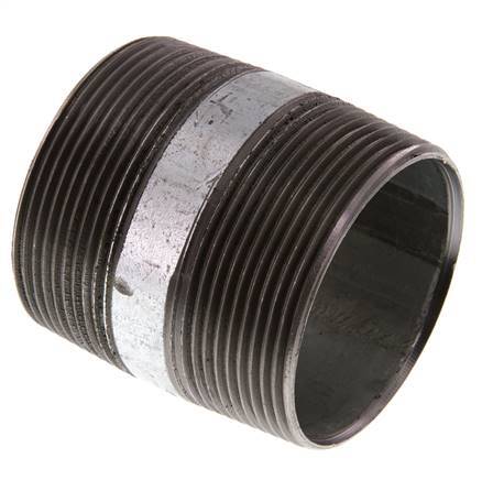 R 2'' Zinc plated Steel Double Pipe Nipple 50 Bar DIN 2982 - 60mm