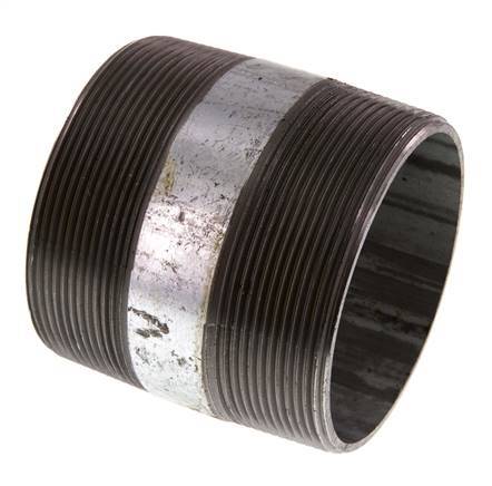 R 3'' Zinc plated Steel Double Pipe Nipple 50 Bar DIN 2982 - 80mm