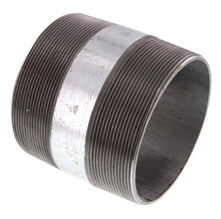 R 4'' Zinc plated Steel Double Pipe Nipple 50 Bar DIN 2982 - 100mm
