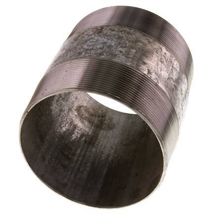 R 4'' Zinc plated Steel Double Pipe Nipple 50 Bar DIN 2982 - 120mm