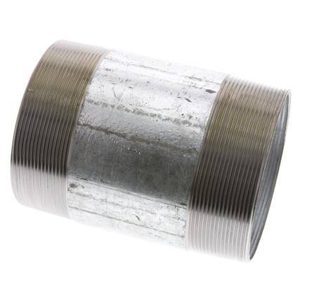 R 4'' Zinc plated Steel Double Pipe Nipple 50 Bar DIN 2982 - 150mm