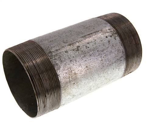 R 4'' Zinc plated Steel Double Pipe Nipple 50 Bar DIN 2982 - 200mm