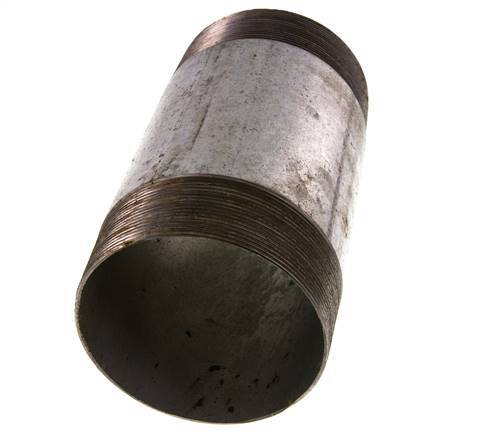 R 4'' Zinc plated Steel Double Pipe Nipple 50 Bar DIN 2982 - 200mm