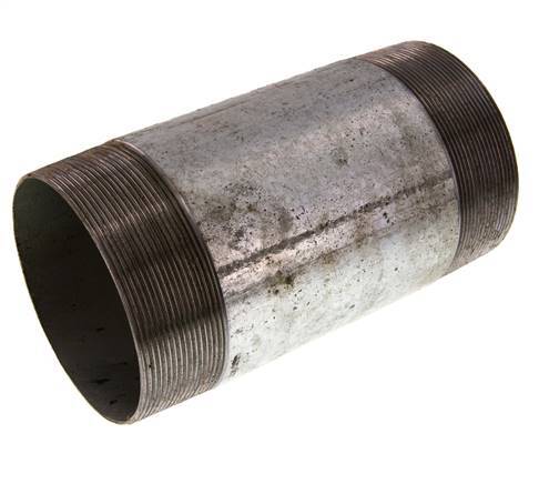 R 4'' Zinc plated Steel Double Pipe Nipple 50 Bar DIN 2982 - 200mm
