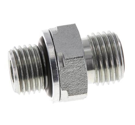 UNF 9/16''-18 x G 1/4'' Zinc plated Steel Double Nipple ORFS 630 Bar - Hydraulic