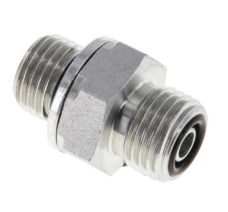 UNF 9/16''-18 x G 1/4'' Zinc plated Steel Double Nipple ORFS 630 Bar - Hydraulic