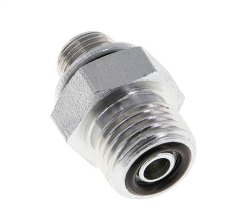 UNF 9/16''-18 x G 1/8'' Zinc plated Steel Double Nipple ORFS 630 Bar - Hydraulic